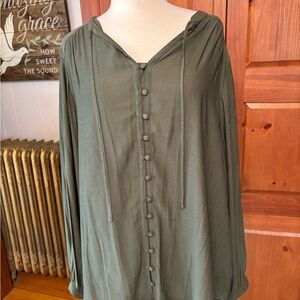 Torrid Green Sailor Collar Long Sleeve Blouse